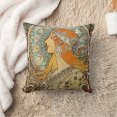 〔占星術の〕十二宮図ポートレートアルフォンスミュシャアールヌーボー クッション (ブランケット)