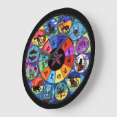 〔占星術の〕十二宮図マンダララウンド（大）壁時計 ラージ壁時計 (傾斜)