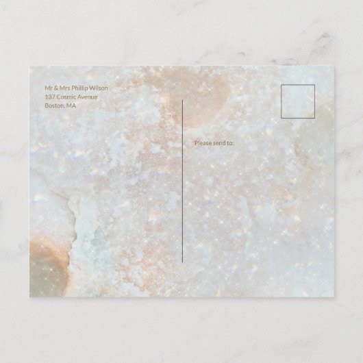 〔占星術の〕十二宮図ムーンアイスブルーシナ金ゴールドはがき ポストカード (裏面)