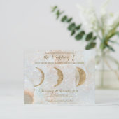 〔占星術の〕十二宮図ムーンアイスブルーシナ金ゴールドはがき ポストカード (スタンド正面)