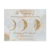 〔占星術の〕十二宮図ムーンアイスブルーシナ金ゴールドはがき