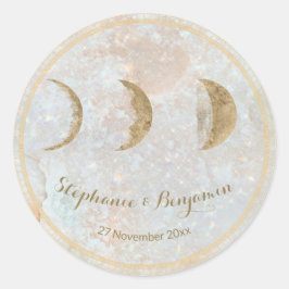 〔占星術の〕十二宮図ムーンシテラルモノグラム結婚日付 ラウンドシール