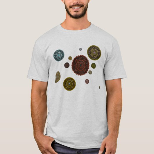 〔占星術の〕十二宮図メンズライトTシャツ Tシャツ (正面)
