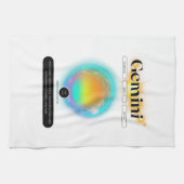 〔占星術の〕十二宮図モダンサインジェミニ引用文エアエレメント キッチンタオル (横)
