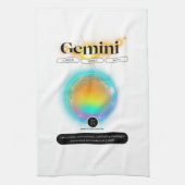 〔占星術の〕十二宮図モダンサインジェミニ引用文エアエレメント キッチンタオル (縦)