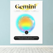 〔占星術の〕十二宮図モダンサインジェミニ引用文エアエレメント キャンバスプリント (インサイチュ (ウッドフロア))