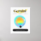 〔占星術の〕十二宮図モダンサインジェミニ引用文エアエレメント キャンバスプリント (正面)