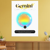 〔占星術の〕十二宮図モダンサインジェミニ引用文エアエレメント キャンバスプリント (インサイチュ (リビング))