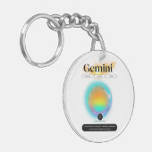 〔占星術の〕十二宮図モダンサインジェミニ引用文エアエレメント キーホルダー (正面左)