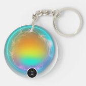 〔占星術の〕十二宮図モダンサインジェミニ引用文エアエレメント キーホルダー (裏面)