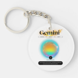 〔占星術の〕十二宮図モダンサインジェミニ引用文エアエレメント キーホルダー