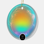 〔占星術の〕十二宮図モダンサインジェミニ引用文エアエレメント セラミックオーナメント (左)