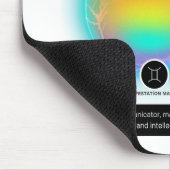 〔占星術の〕十二宮図モダンサインジェミニ引用文エアエレメント マウスパッド (コーナー)