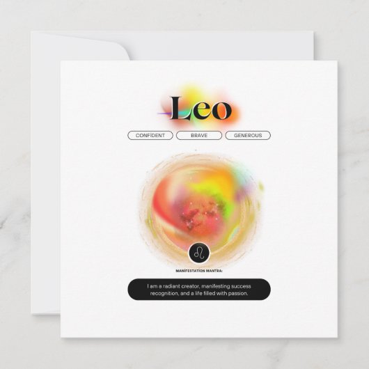 〔占星術の〕十二宮図モダンサインレオ引用文 | 要素火災 (正面)