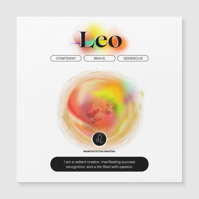 〔占星術の〕十二宮図モダンサインレオ引用文 | 要素火災 (正面)