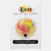 〔占星術の〕十二宮図モダンサインレオ引用文 | 要素火災 キッチンタオル (縦)