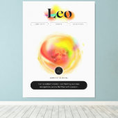 〔占星術の〕十二宮図モダンサインレオ引用文 | 要素火災 キャンバスプリント (インサイチュ (ウッドフロア))