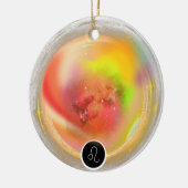 〔占星術の〕十二宮図モダンサインレオ引用文 | 要素火災 セラミックオーナメント (左)