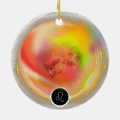 〔占星術の〕十二宮図モダンサインレオ引用文 | 要素火災 セラミックオーナメント (裏面)