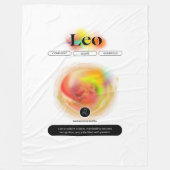 〔占星術の〕十二宮図モダンサインレオ引用文 | 要素火災 フリースブランケット (正面)