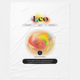 〔占星術の〕十二宮図モダンサインレオ引用文 | 要素火災 フリースブランケット