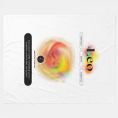 〔占星術の〕十二宮図モダンサインレオ引用文 | 要素火災 フリースブランケット (正面(横))