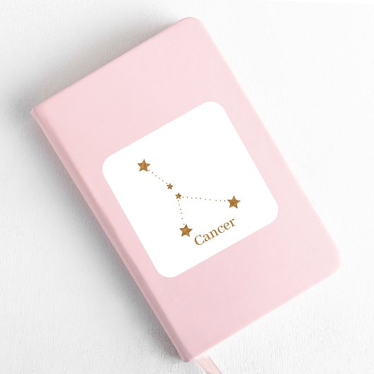 〔占星術の〕十二宮図モダン徴候金ゴールドがん |エレメント水 スクエアシール