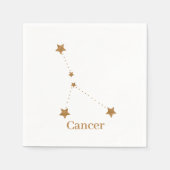 〔占星術の〕十二宮図モダン徴候金ゴールドがん |エレメント水 スタンダードカクテルナプキン (正面)