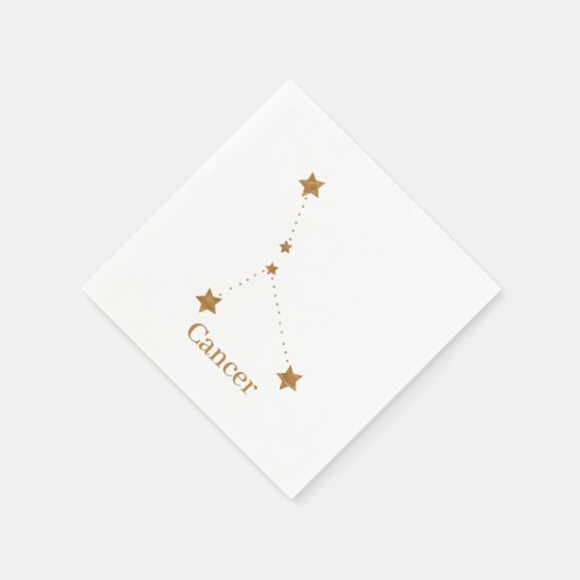 〔占星術の〕十二宮図モダン徴候金ゴールドがん |エレメント水 スタンダードカクテルナプキン (角)