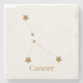 〔占星術の〕十二宮図モダン徴候金ゴールドがん |エレメント水 ストーンコースター (正面)