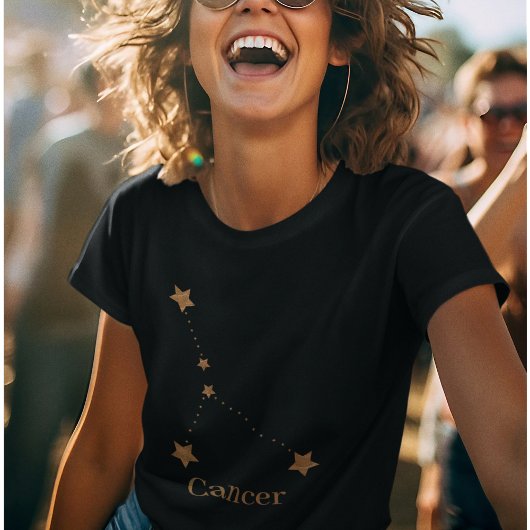 〔占星術の〕十二宮図モダン徴候金ゴールドがん |エレメント水 Tシャツ