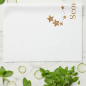 〔占星術の〕十二宮図モダン徴候金ゴールドスコーピウス |エレメント水 キッチンタオル (折り畳み)