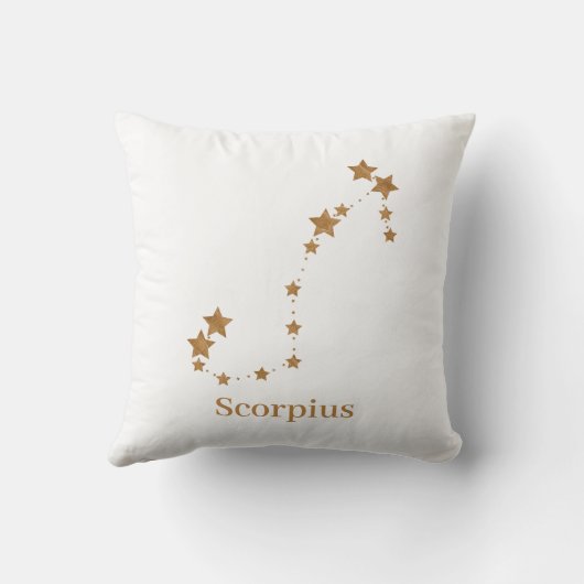 〔占星術の〕十二宮図モダン徴候金ゴールドスコーピウス |エレメント水 クッション (裏面)