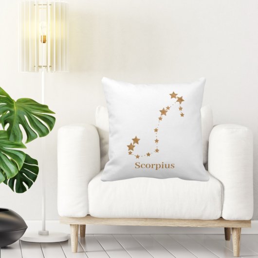 〔占星術の〕十二宮図モダン徴候金ゴールドスコーピウス |エレメント水 クッション