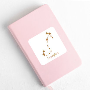 〔占星術の〕十二宮図モダン徴候金ゴールドスコーピウス エレメント水 スクエアシール