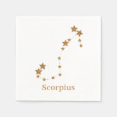〔占星術の〕十二宮図モダン徴候金ゴールドスコーピウス |エレメント水 スタンダードカクテルナプキン (正面)