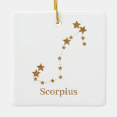 〔占星術の〕十二宮図モダン徴候金ゴールドスコーピウス |エレメント水 セラミックオーナメント (正面)