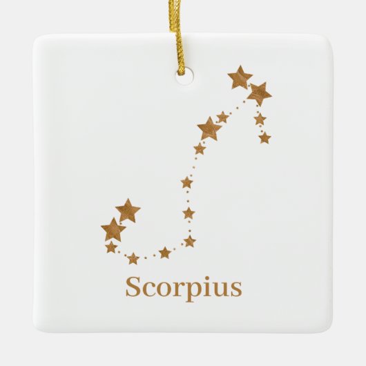 〔占星術の〕十二宮図モダン徴候金ゴールドスコーピウス |エレメント水 セラミックオーナメント (正面)