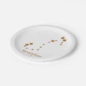 〔占星術の〕十二宮図モダン徴候金ゴールドスコーピウス |エレメント水 ペーパープレート (アングル)