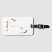 〔占星術の〕十二宮図モダン徴候金ゴールドスコーピウス |エレメント水 ラゲッジタグ (正面横)