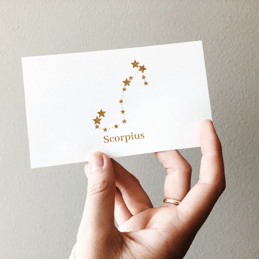 〔占星術の〕十二宮図モダン徴候金ゴールドスコーピウス |エレメント水 名刺