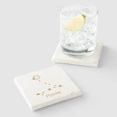 〔占星術の〕十二宮図モダン標識金ゴールド魚座 |エレメント水 ストーンコースター (横)