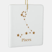 〔占星術の〕十二宮図モダン標識金ゴールド魚座 |エレメント水 セラミックオーナメント (右)