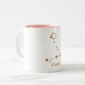 〔占星術の〕十二宮図モダン標識金ゴールド魚座 |エレメント水 ツートーンマグカップ (正面左)