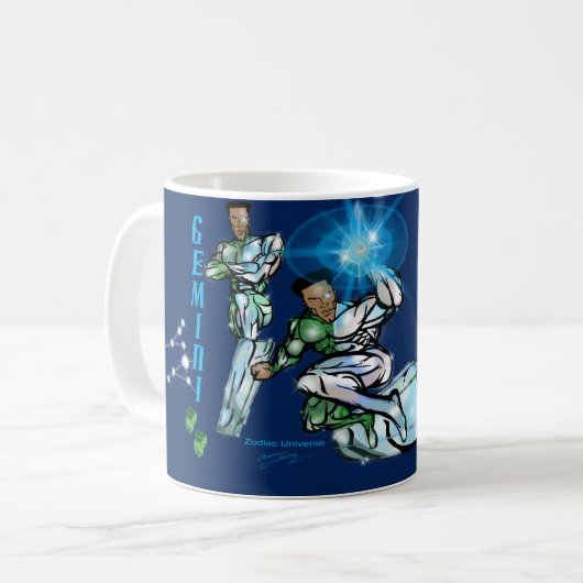 〔占星術の〕十二宮図ユニバース – ジェミニマグ コーヒーマグカップ (正面左)