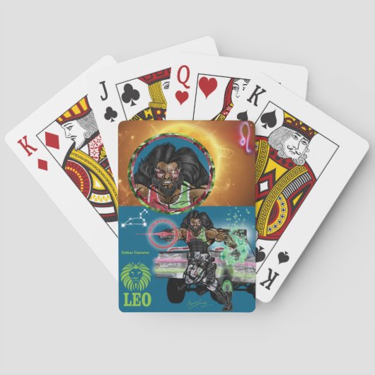 〔占星術の〕十二宮図ユニバース – レオ – クラシックトランプ (裏面)