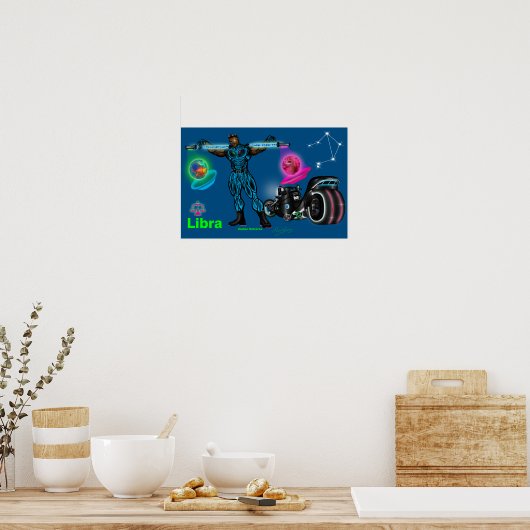 〔占星術の〕十二宮図ユニバース – Libra Poster ポスター (キッチン)