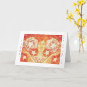 〔占星術の〕十二宮図ライブラリ'ハッピーバースデー'カード白縁ど色 カード (黄色い花)