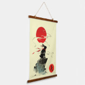 〔占星術の〕十二宮図ラビットインクアート墨絵 吊り下げ型タペストリー (傾斜あり)