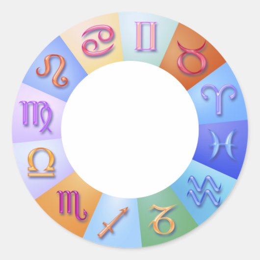 〔占星術の〕十二宮図リングや輪 ラウンドシール (正面)